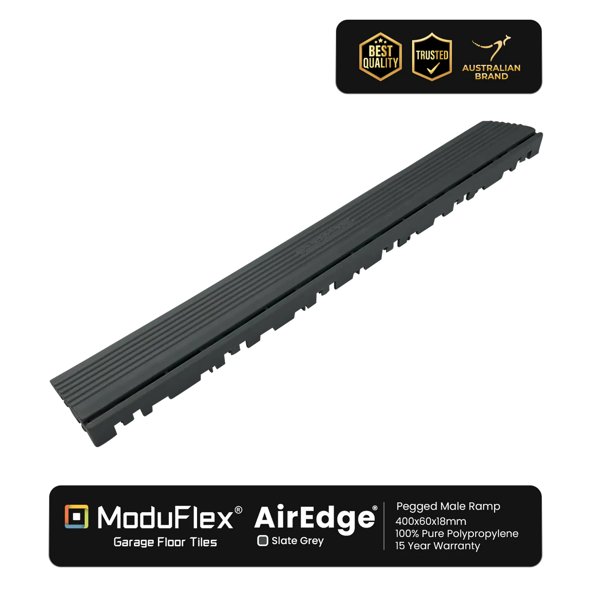 ModuFlex AirEdge –  Pegged Male Ramp - Slate Grey