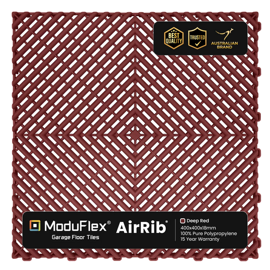ModuFlex AirRib Garage Floor Tile – Deep Red