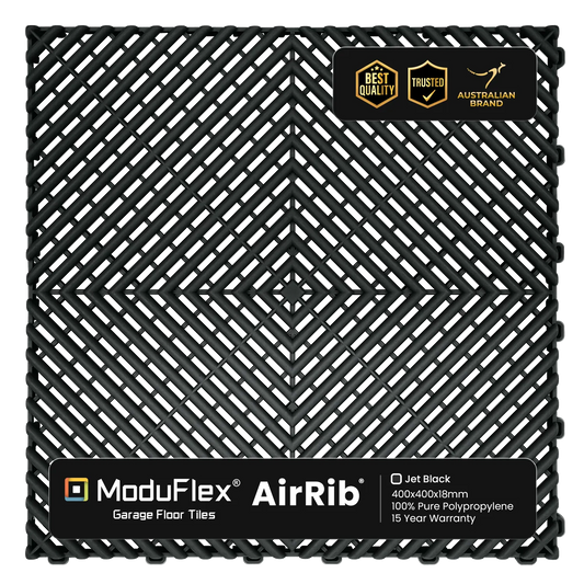 ModuFlex AirRib Garage Floor Tile – Jet Black