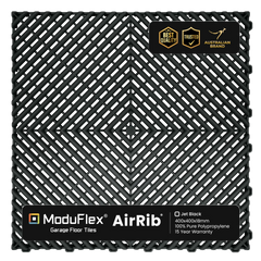 ModuFlex AirRib Garage Floor Tile – Jet Black