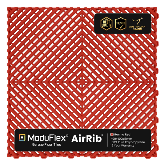 ModuFlex AirRib Garage Floor Tile – Racing Red