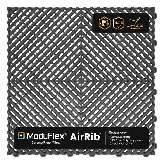 ModuFlex AirRib Garage Floor Tile – Slate Grey