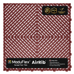 ModuFlex AirRib Garage Floor Tile – Deep Red