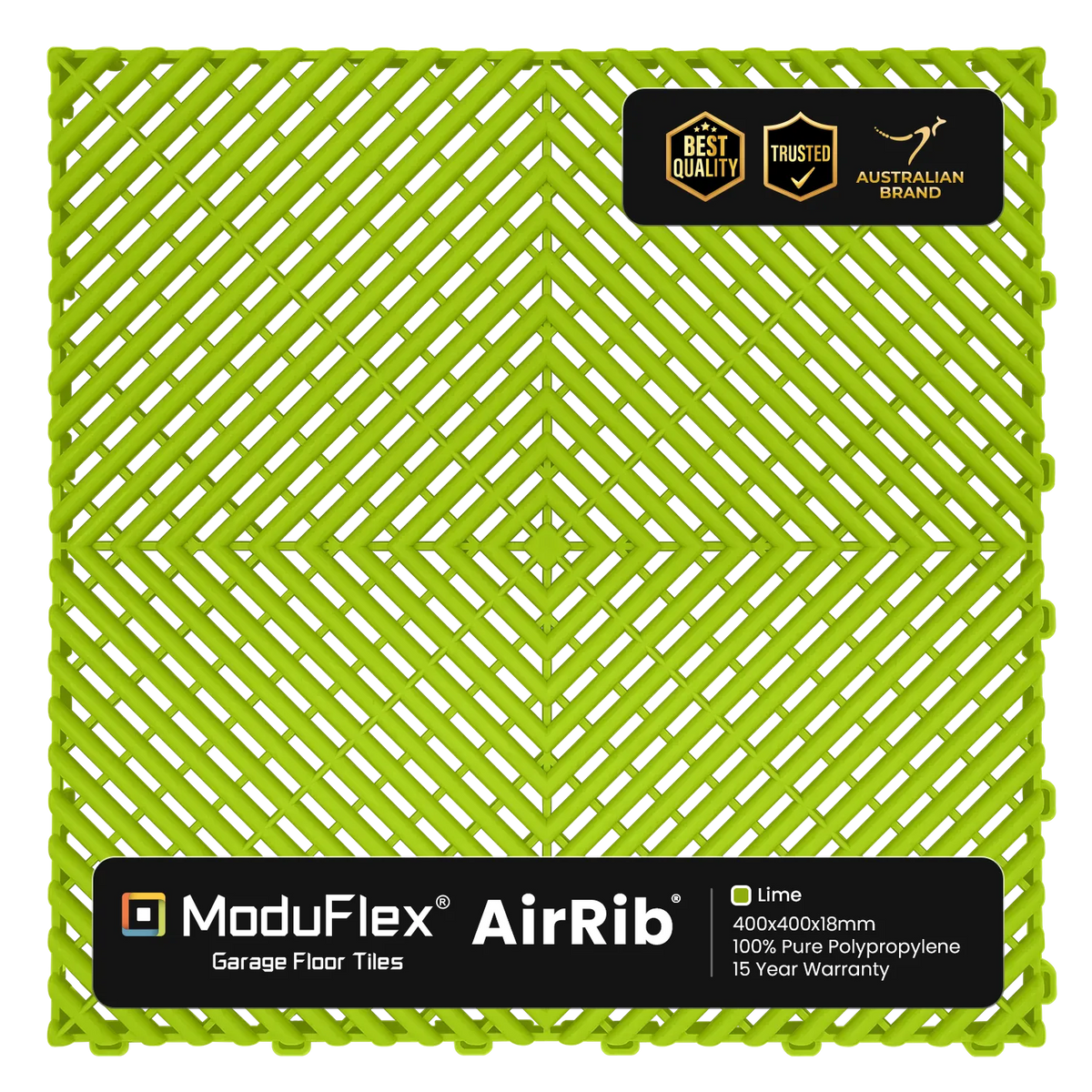 ModuFlex AirRib Garage Floor Tile – Lime