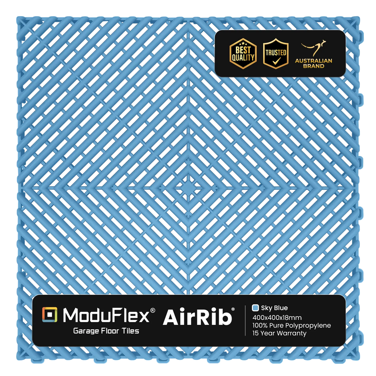 ModuFlex AirRib Garage Floor Tile – Sky Blue