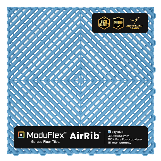 ModuFlex AirRib Garage Floor Tile – Sky Blue