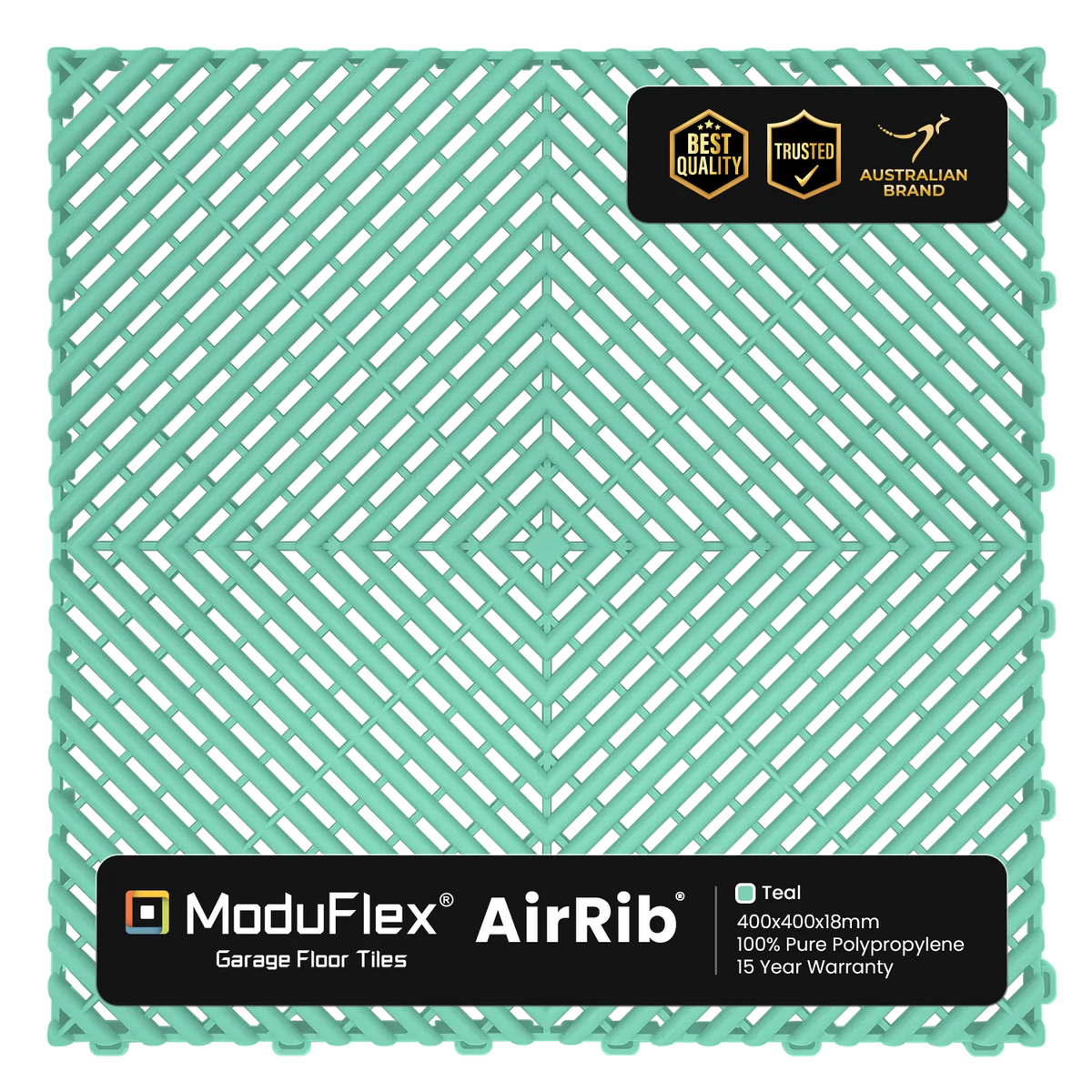 ModuFlex AirRib Garage Floor Tile – Teal