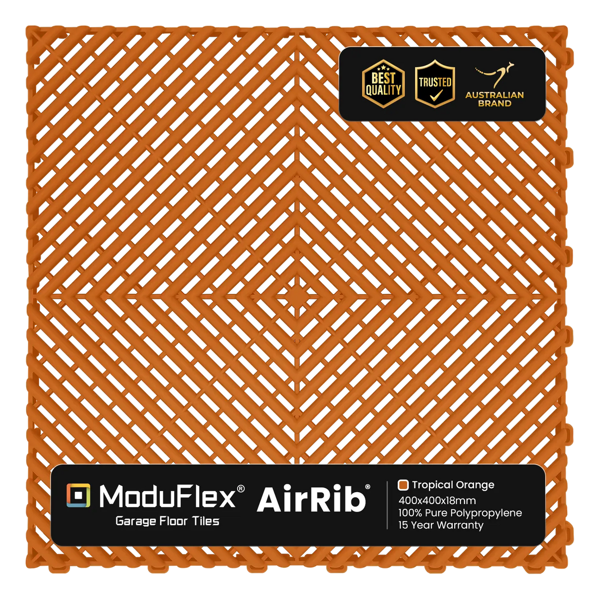 ModuFlex AirRib Garage Floor Tile – Tropical Orange