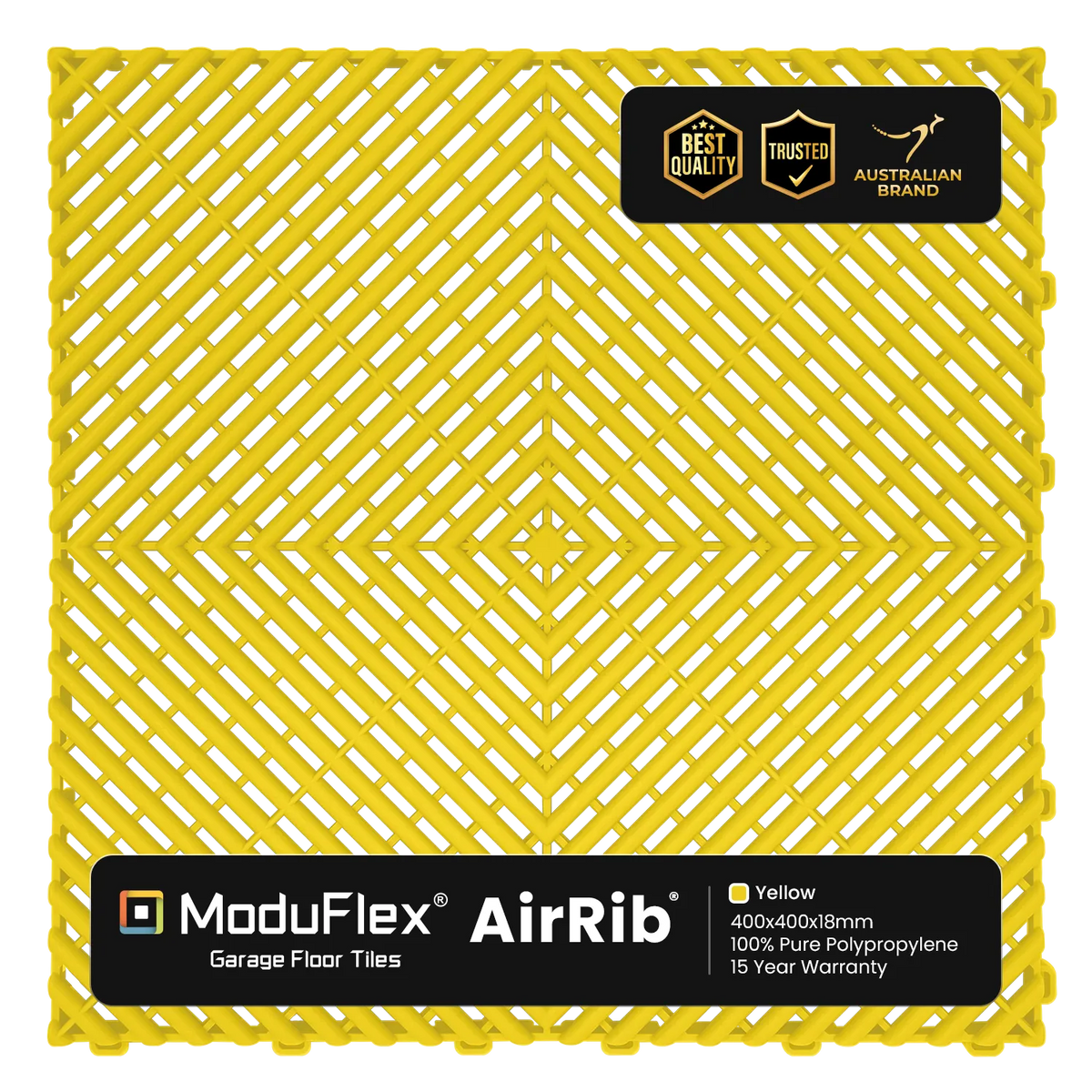 ModuFlex AirRib Garage Floor Tile – Yellow